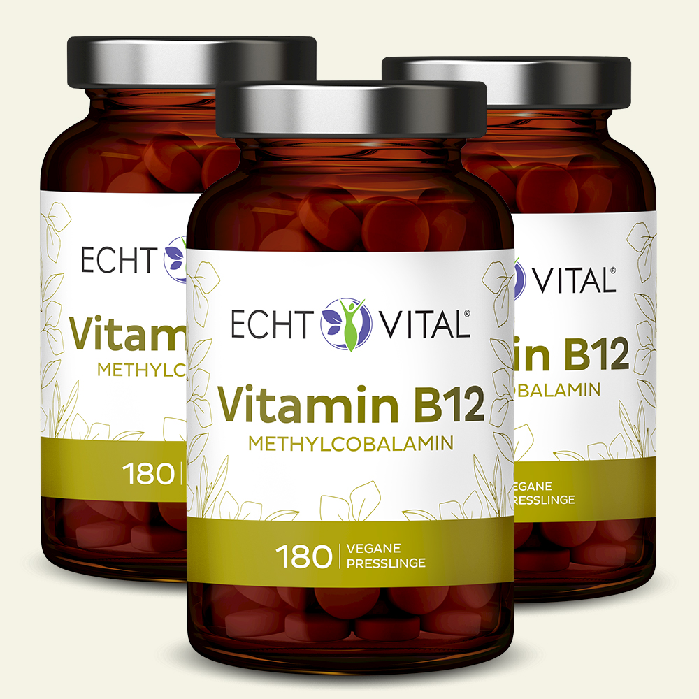 Vitamin B12 - 3 Gläser mit je 180 Presslingen