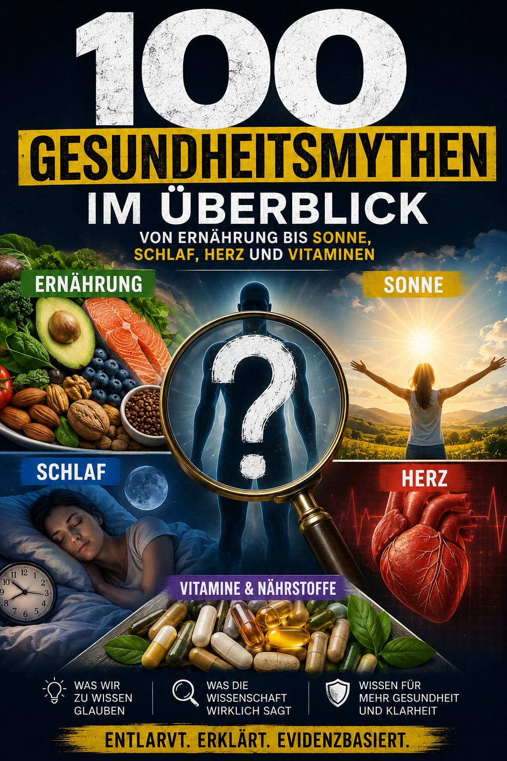 100 Gesundheitsmythen im Überblick von Ernährung bis Sonne, Schlaf, Herz und Vitaminen