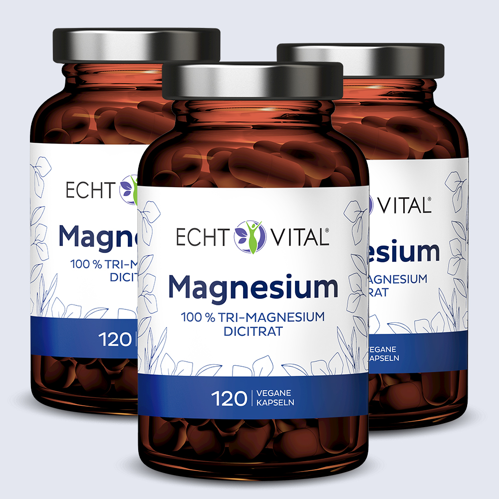 Magnesium - 3 Gläser mit je 120 Kapseln