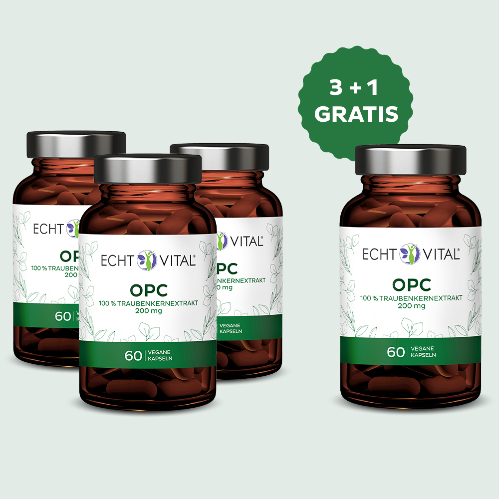 3 + 1 OPC Paket - OPC Gläser je 60 Kapseln