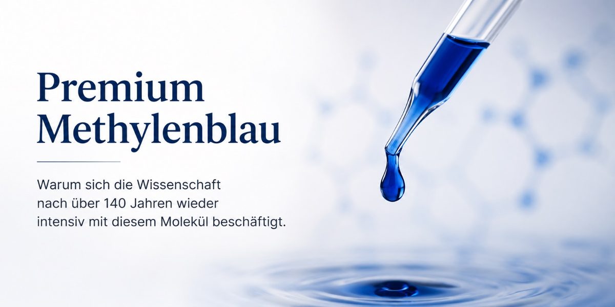 Premium Methylenblau, Pipette mit blauem Tropfen