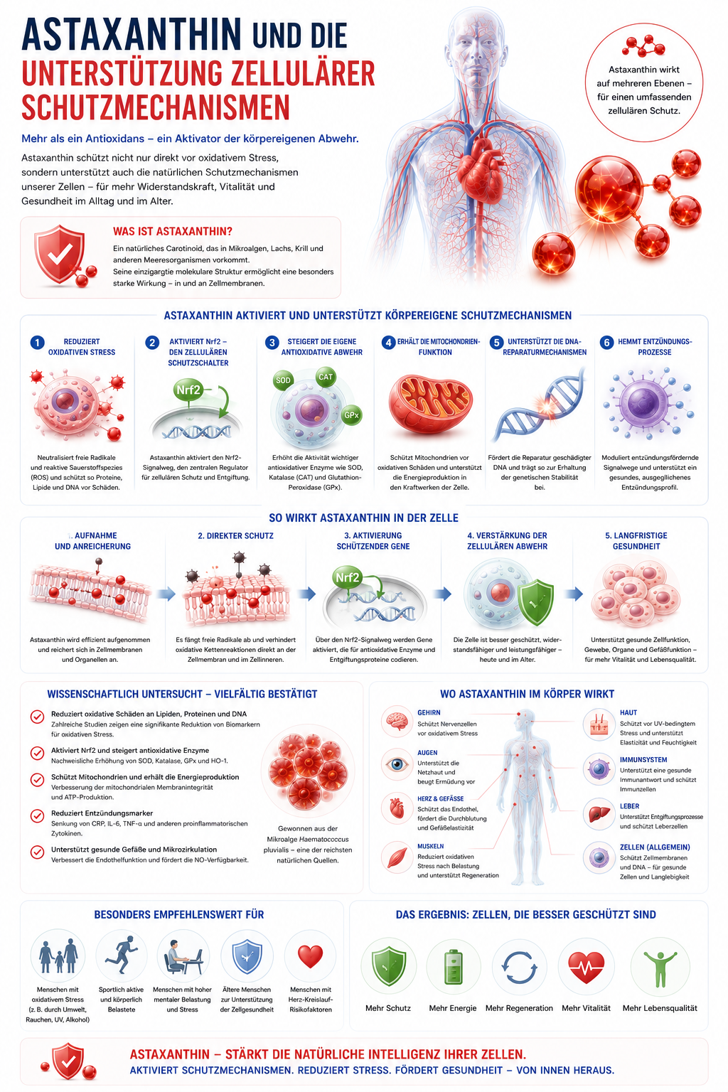 Astaxanthin und die Unterstützung zellulärer Schutzmechanismen
