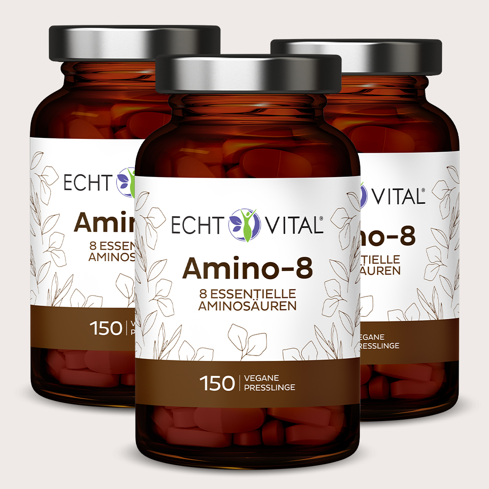 Amino-8 - 3 Gläser mit je 150 Presslingen