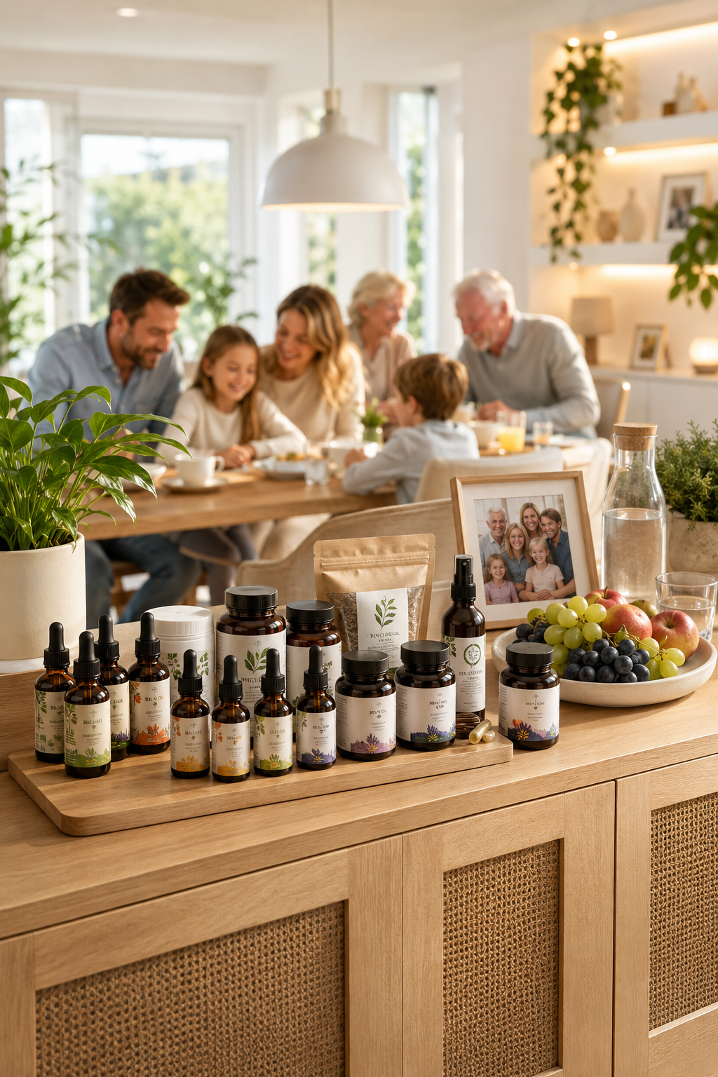 Moderne Familienapotheke als Symbol für Gesundheitsvorsorge