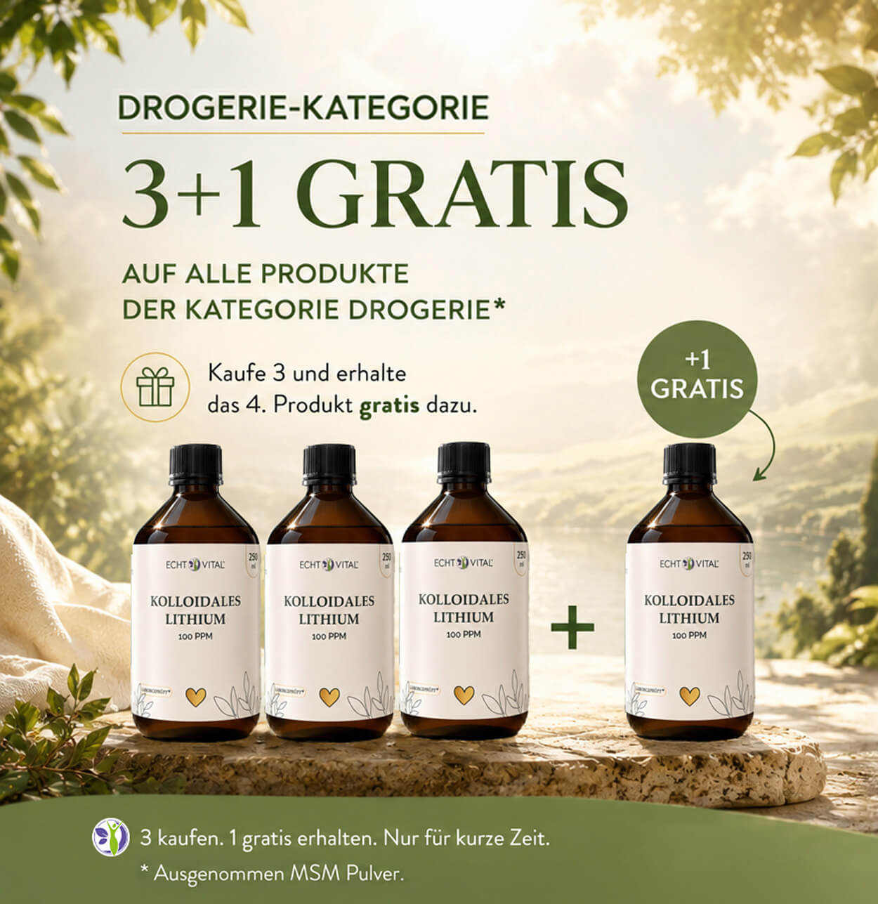 Drogerie-Kategorie: 3+1 gratis – kaufe 3 Produkte, das 4. gratis dazu