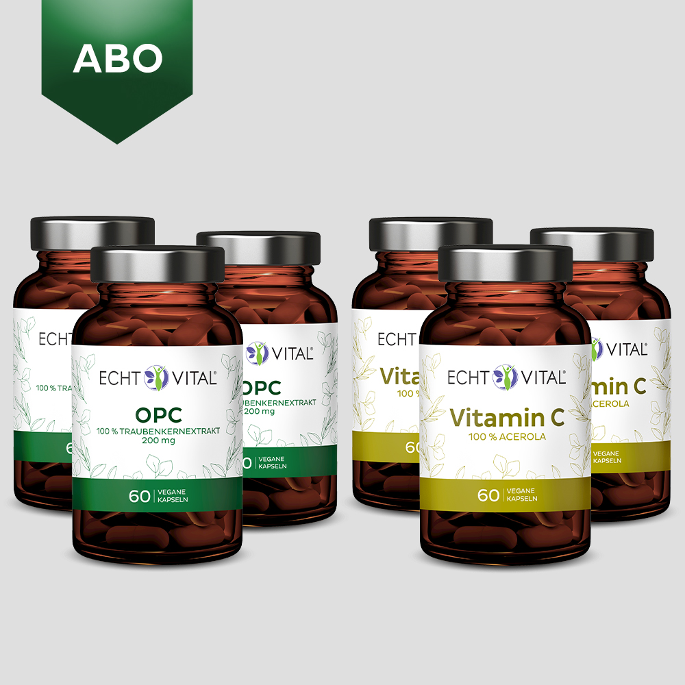 3 Gläser OPC  + 3 Gläser Vitamin C - Jahresabo