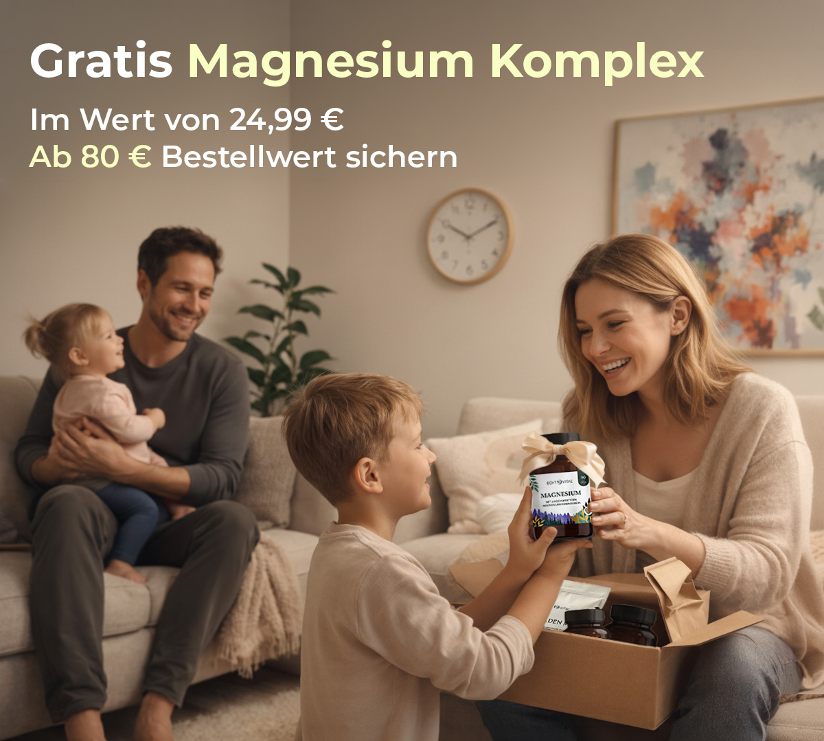 Gratis Magnesium Komplex – im Wert von 24,99 Euro, ab 80 Euro Bestellwert sichern