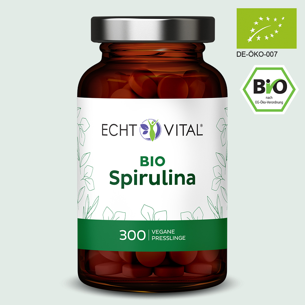 Bio Spirulina - 1 Glas mit 300 Presslingen