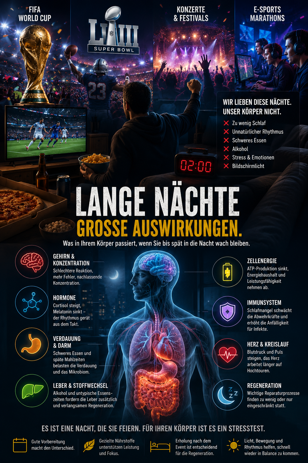 Lange Nächte bei Sportevents und ihre Auswirkungen auf den Körper