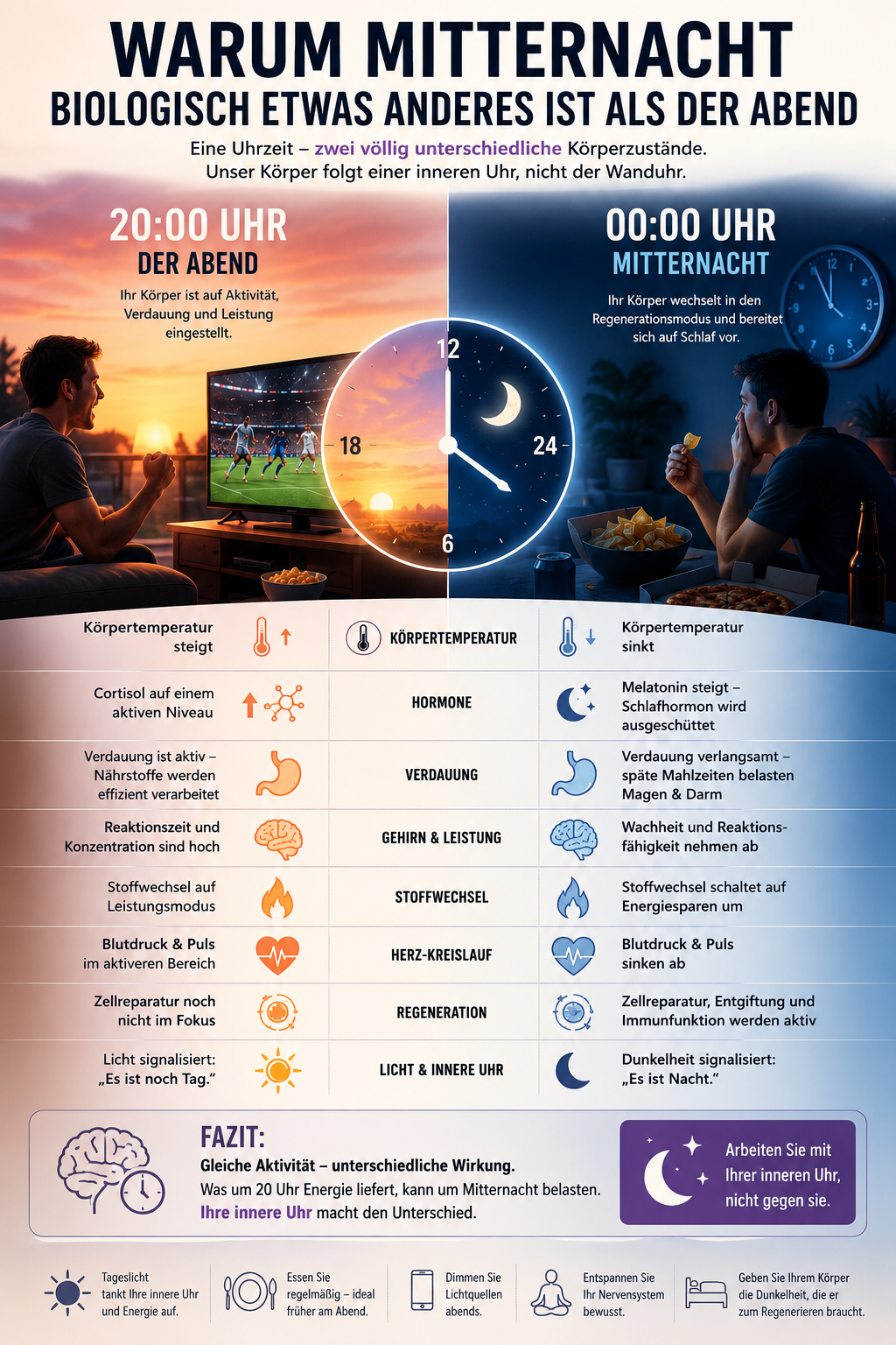 Warum Mitternacht biologisch etwas anderes ist als der Abend