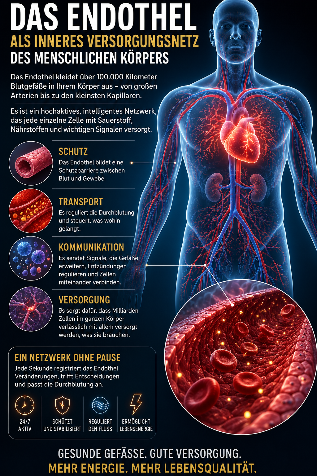 Das Endothel als inneres Versorgungsnetz des menschlichen Körpers