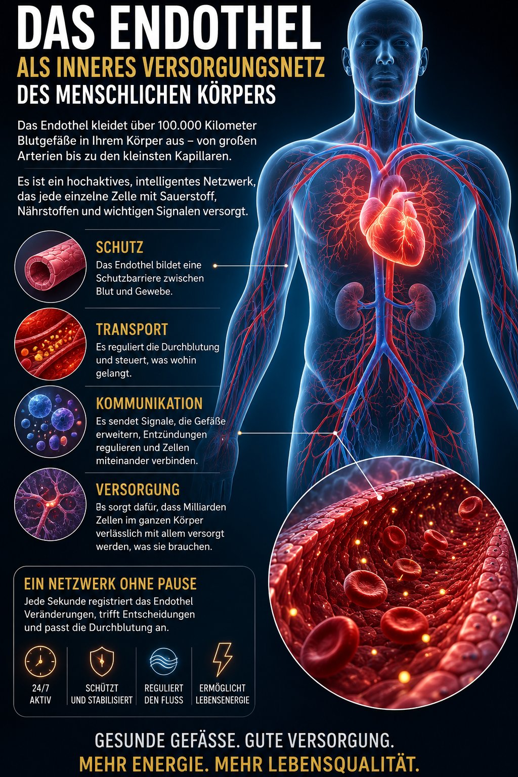 Das Endothel als inneres Versorgungsnetz des menschlichen Körpers
