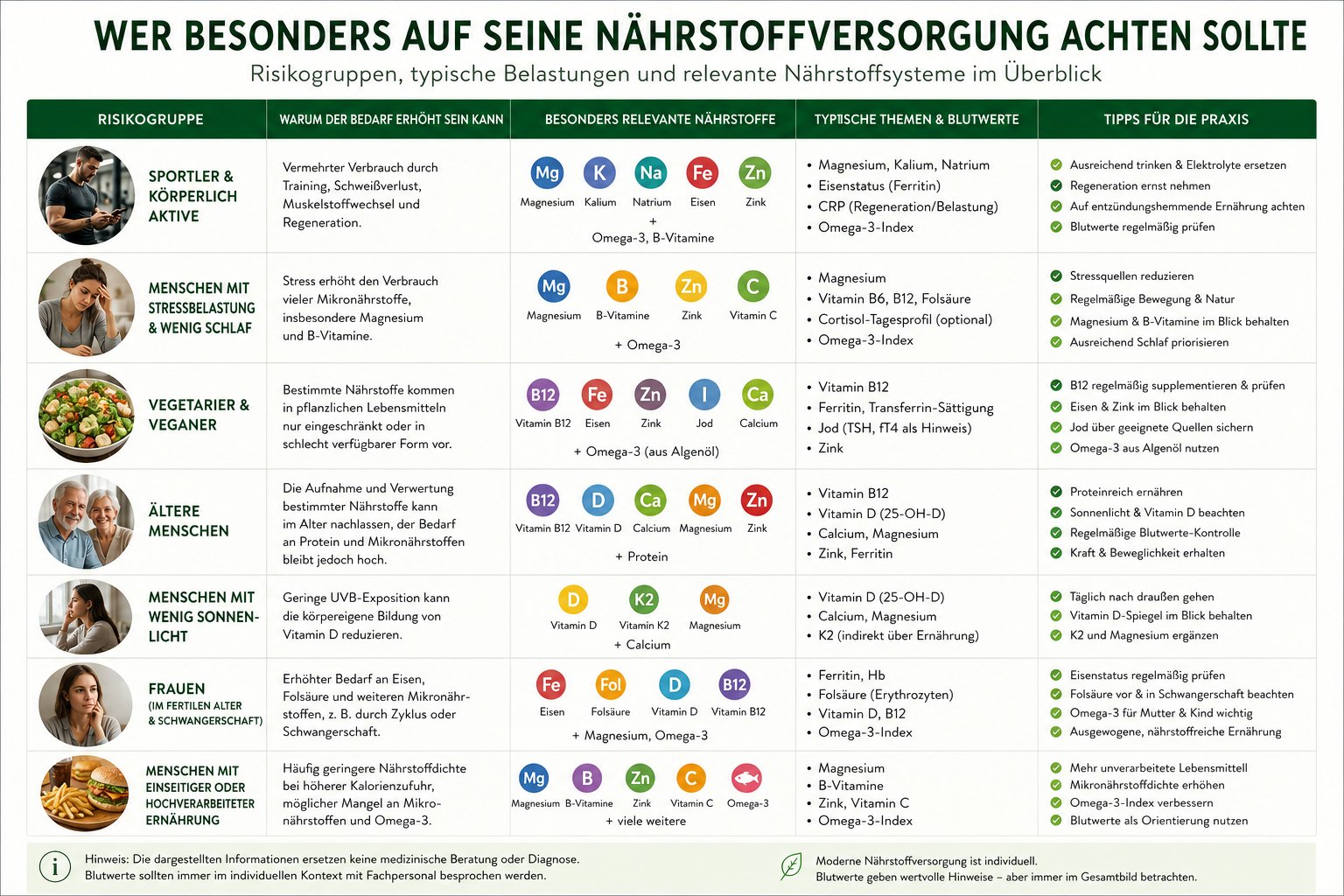 Welche Risikogruppen besonderen Bedarf haben