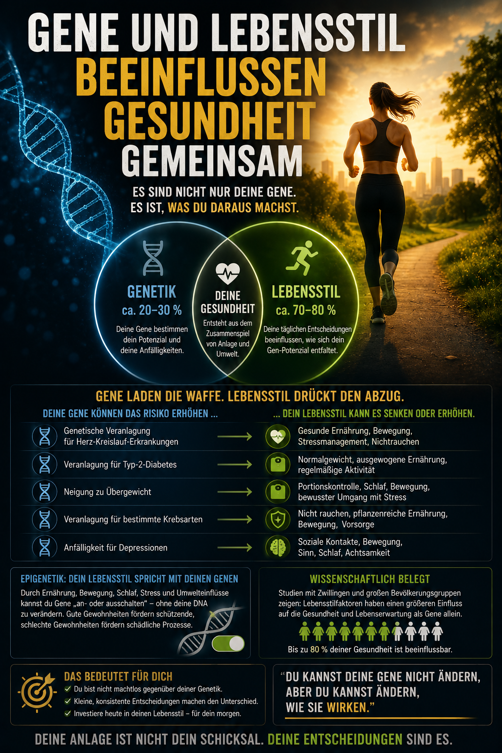Gene und Lebensstil beeinflussen Gesundheit gemeinsam