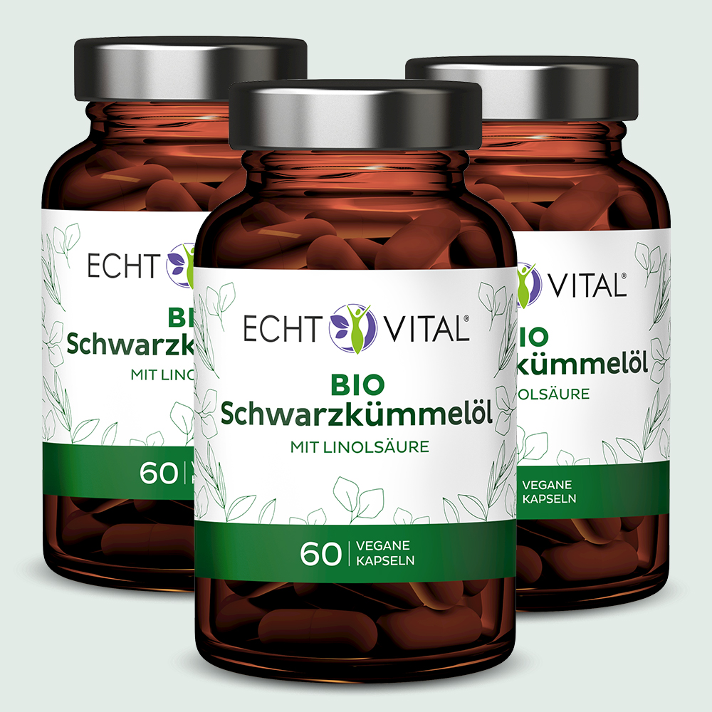 Bio Schwarzkümmelöl - 3 Gläser mit je 60 Kapseln
