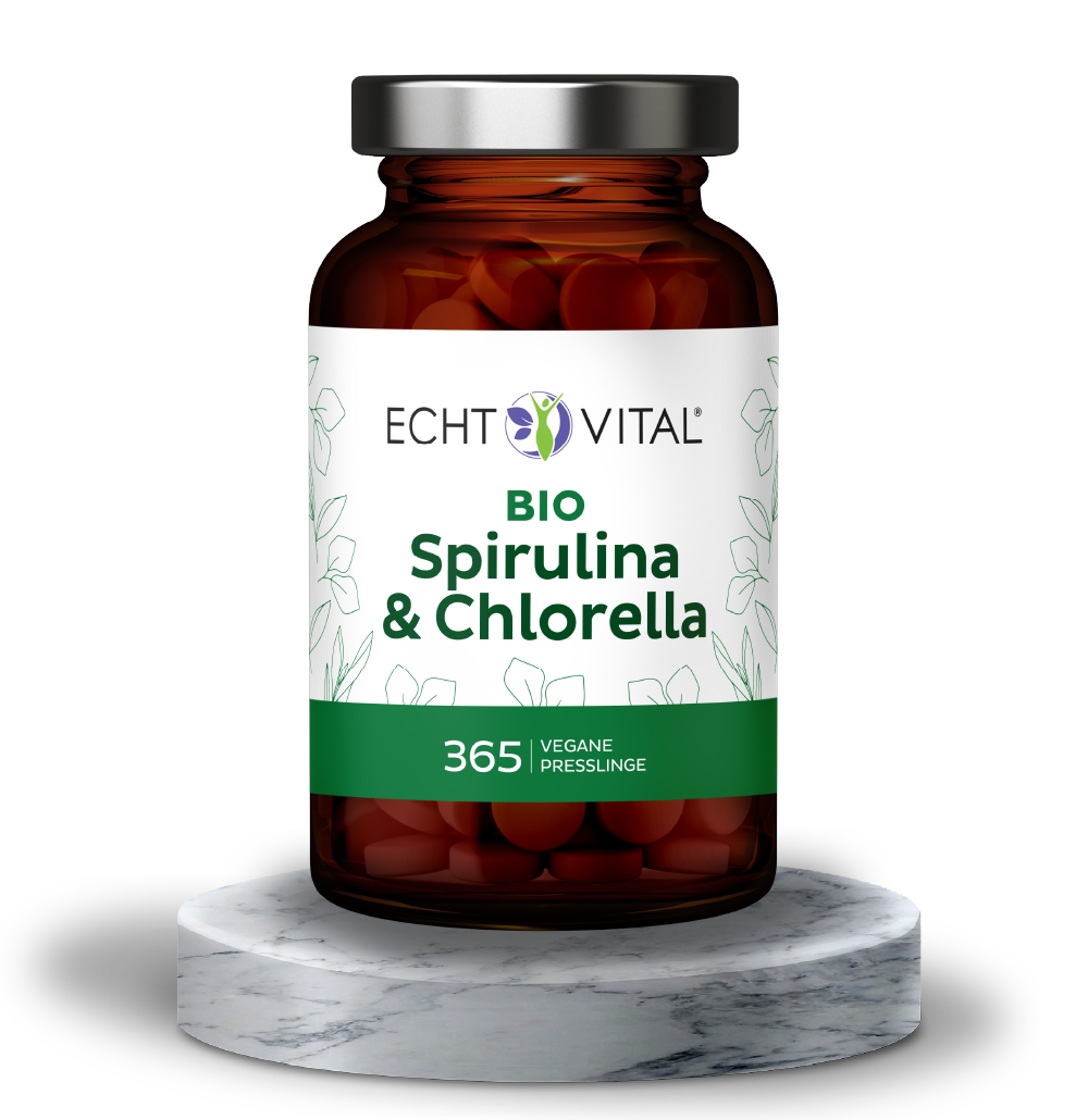 Bio Spirulina und Chlorella - 1 Glas mit 365 Presslingen