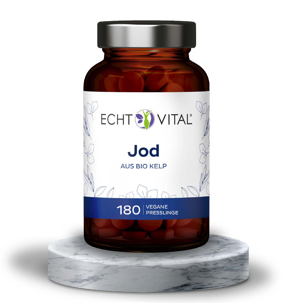 Jod aus Bio Kelp - 1 Glas mit 180 Presslingen