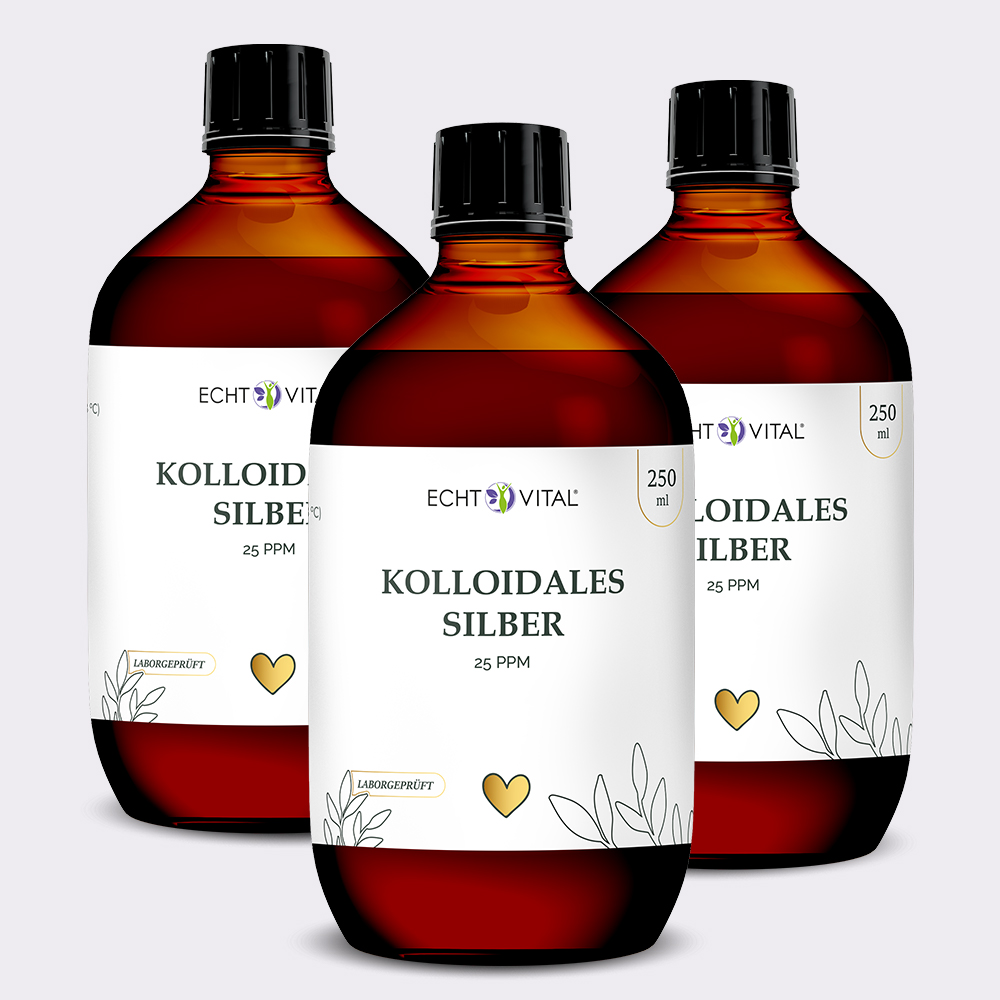 Kolloidales Silber 25 ppm  - 3 x 250 ml - Jetzt neu und verbessert!