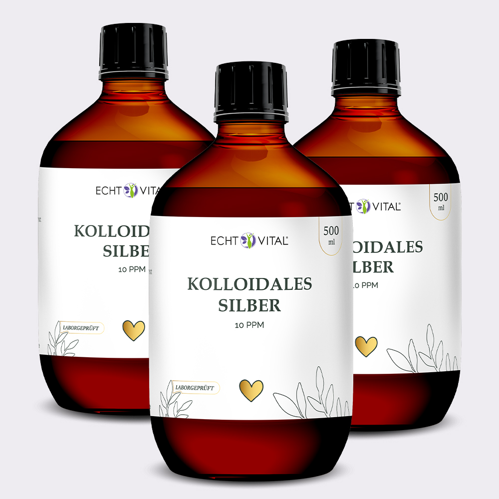 Kolloidales Silber 10 ppm - 3 x 500 ml - Jetzt neu und verbessert!